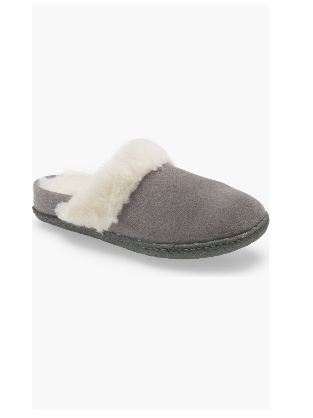 Sorel Nakiska 2 Faux Shearling Lined Slide Slippers Quarry Grill Gray Women’s 11